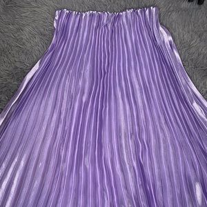 Lilac Long Silk Skirt